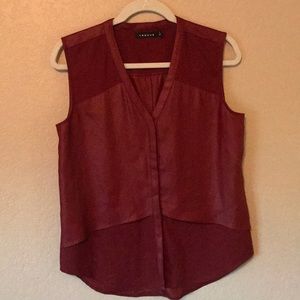 Trouve Burgundy Sleeveless Top